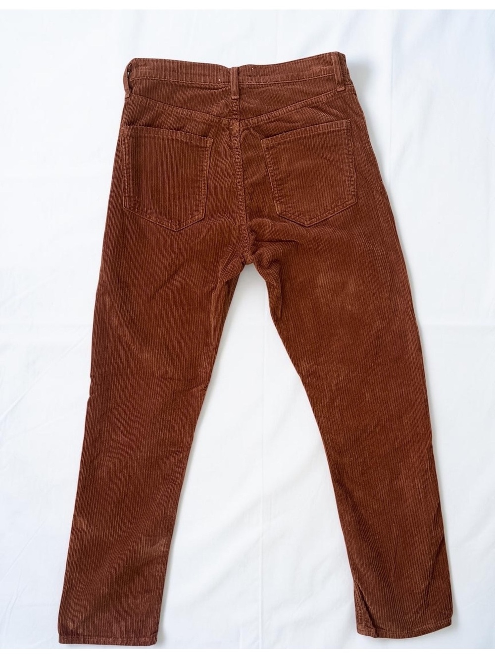 AGOLDE Riley High-Rise Straight-Leg Corduroy Pants Rust-Brown Size 26 - Picture 4 of 10